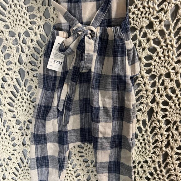 New! Jinxing Sz 4T Romper Jumpsuit Cream Blue Plaid Ruffle C08 - Picture 8 of 8